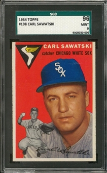 1954 Topps #198 Carl Sawatski – SGC 96 MINT 9 "1 of 3!" 